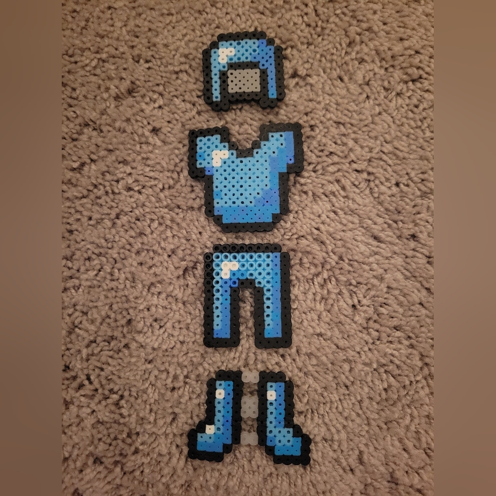 Blue and Black Pixel Art Coasters
